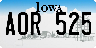 IA license plate AOR525
