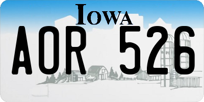 IA license plate AOR526