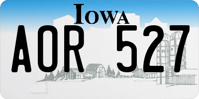 IA license plate AOR527