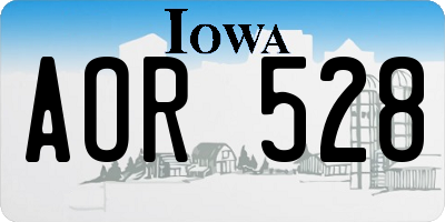 IA license plate AOR528