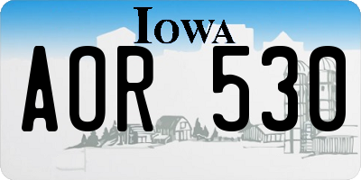 IA license plate AOR530