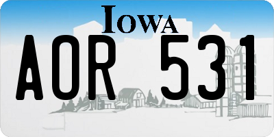 IA license plate AOR531