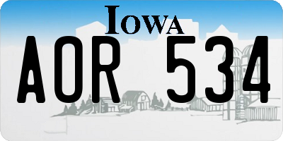 IA license plate AOR534