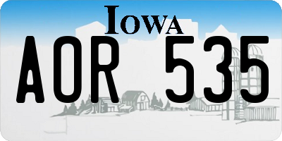 IA license plate AOR535