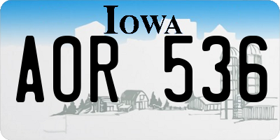 IA license plate AOR536