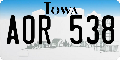 IA license plate AOR538