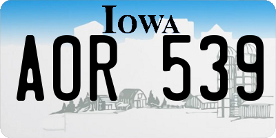 IA license plate AOR539