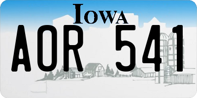 IA license plate AOR541