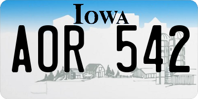 IA license plate AOR542