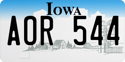 IA license plate AOR544