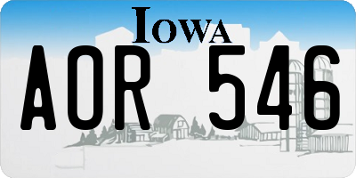 IA license plate AOR546