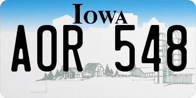IA license plate AOR548