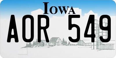 IA license plate AOR549