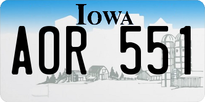IA license plate AOR551
