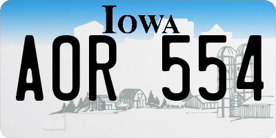 IA license plate AOR554