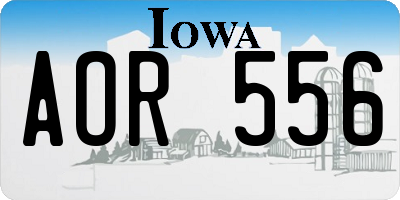 IA license plate AOR556