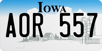 IA license plate AOR557