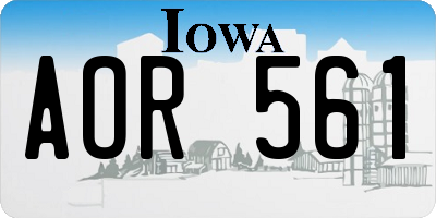 IA license plate AOR561