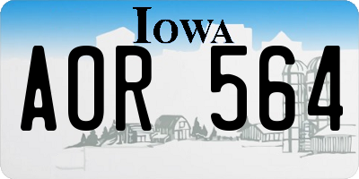 IA license plate AOR564