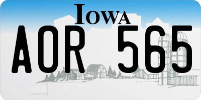 IA license plate AOR565