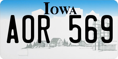 IA license plate AOR569