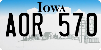 IA license plate AOR570