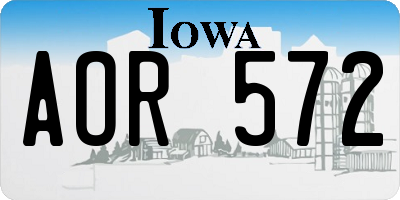 IA license plate AOR572