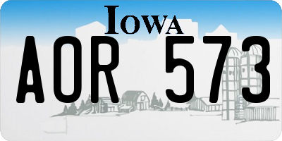 IA license plate AOR573
