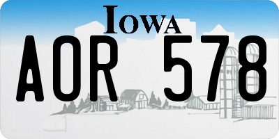 IA license plate AOR578