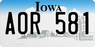 IA license plate AOR581