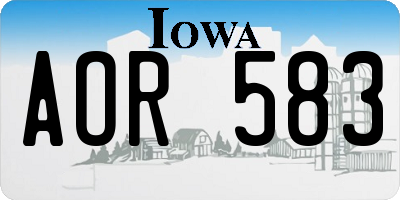 IA license plate AOR583