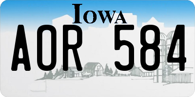 IA license plate AOR584