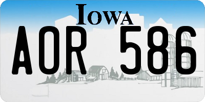 IA license plate AOR586