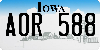 IA license plate AOR588