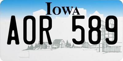 IA license plate AOR589
