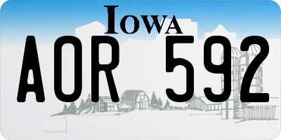 IA license plate AOR592