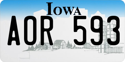 IA license plate AOR593