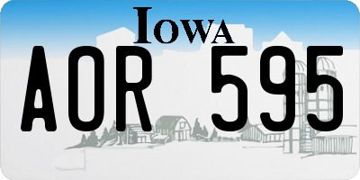 IA license plate AOR595