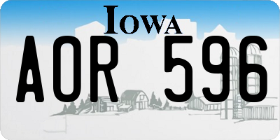 IA license plate AOR596
