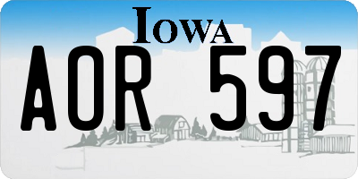 IA license plate AOR597