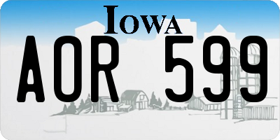 IA license plate AOR599