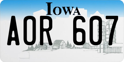 IA license plate AOR607