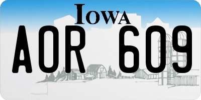 IA license plate AOR609