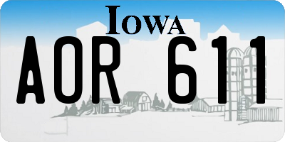 IA license plate AOR611