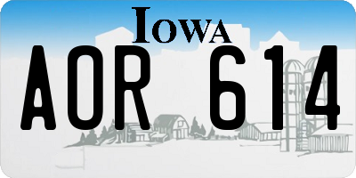 IA license plate AOR614