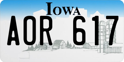 IA license plate AOR617