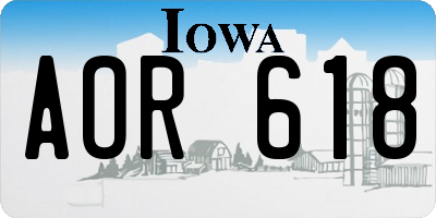 IA license plate AOR618