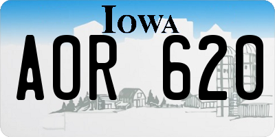 IA license plate AOR620