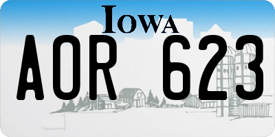 IA license plate AOR623