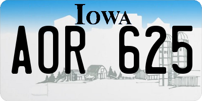 IA license plate AOR625